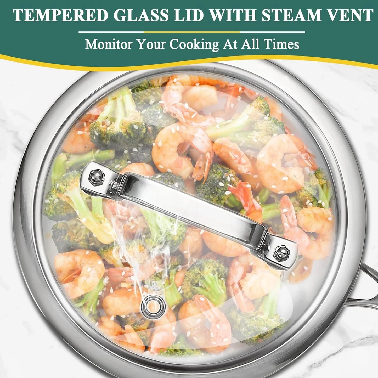 DELARLO Tri-Ply 1QT Stainless Steel induction Cooking Small Saucepan With Lid,Heavy Bottom milk pan,Dishwasher Safe & Oven Safe
