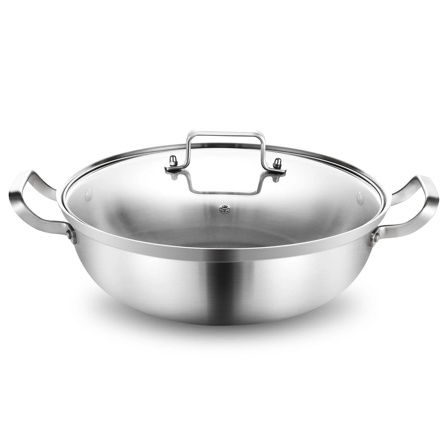 DELARLO Tri-Ply Stainless Steel Everyday Pan 11inch,Kitchen Deep Everything Pan